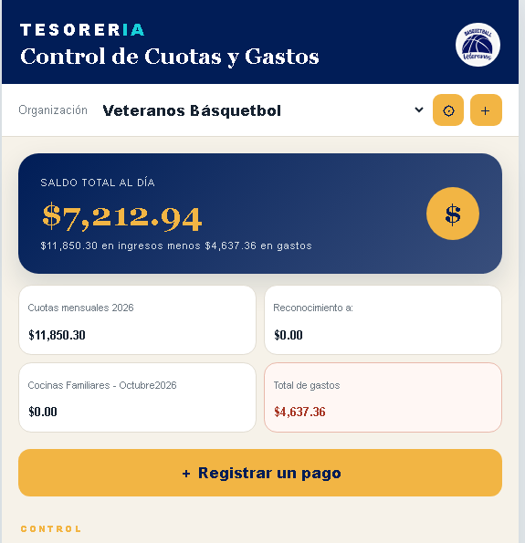 Dashboard real de TESORER-IA